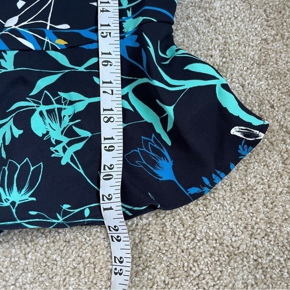 Parker Jess Floral Print Peplum Top Navy Blue Ruffle Sleeveless Women’s Small S - Picture 10 of 11